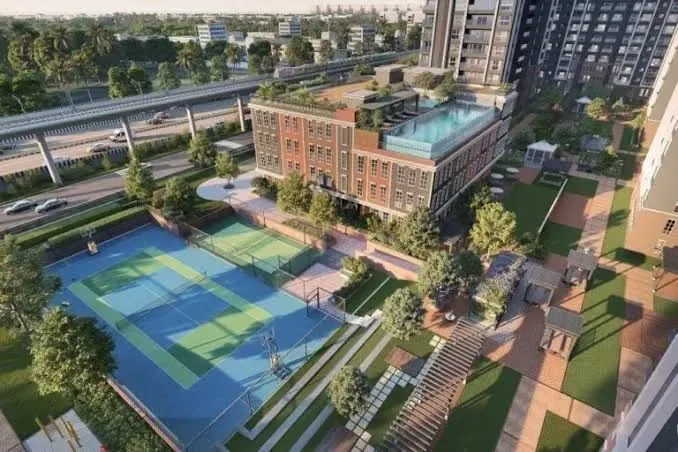 Sobha Hennur tennis court amenity